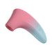 Lovense Tenera 2 clitoral suction vibrator in pink and blue gradient with silicone cover and ergonomic design.