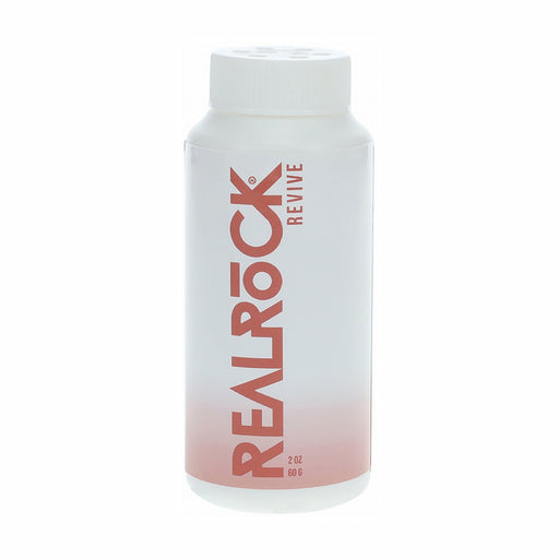 RealRock Revive Reviving Powder 2 oz bottle with white and pink gradient packaging for toy maintenance.