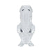 Clear tall shot glass shaped like a humorous cartoon character standing with arms crossed.