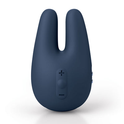 Slate gray Jimmyjane Form 2 PRO dual-motor clitoral stimulator with plus and minus control buttons.