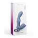 Jimmyjane Pulsus P-Spot prostate massager in blue with wireless remote shown on white and purple packaging box.