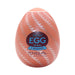 Tenga EGG Spiral Stronger textured male pleasure sleeve in orange patterned egg-shaped container