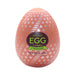Tenga EGG Combo Stronger in peach with silver pattern, compact egg-shaped pleasure product packaging.