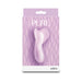 Pure Eden Purple pebble-shaped vibrator in translucent lavender packaging with wavy textured background.