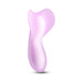 Smooth lavender pebble vibrator with ergonomic curved shape and translucent silicone finish