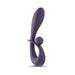 Gray ergonomic rabbit vibrator with dual motors and curved design for versatile stimulation.