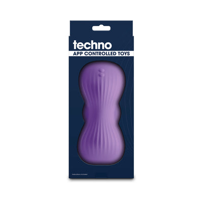 Techno Trap Purple app-controlled silicone grinding pad in navy blue packaging with clear window display