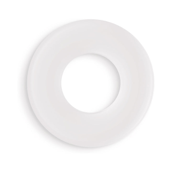 Medium white Firefly Bubble Ring made of smooth, glow-in-the-dark silicone with a circular design.
