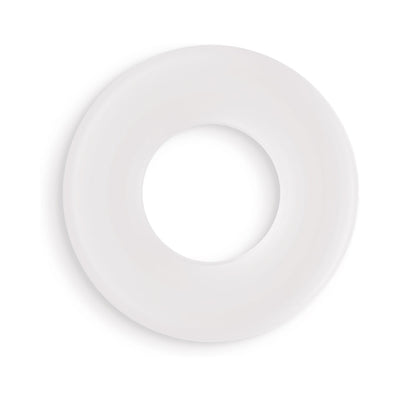 Medium white Firefly Bubble Ring made of smooth, glow-in-the-dark silicone with a circular design.