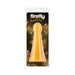 Firefly Phoenix Orange glow-in-the-dark TPE dildo in clear retail packaging with glowing background design