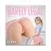 Packaging of Barely Legal Senna White ultra life-like adult toy with a model in a blue top and pink skirt on the cover