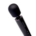 Black Le Wand Plugin vibrating massager with rounded head and control buttons on handle against white background.