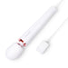 Le Wand Plugin Sky White wand massager with long cord and control buttons on handle, sleek design with rose gold accents.
