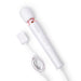 Le Wand Plugin Sky White wand massager with rose gold accents and attached power cord on white background