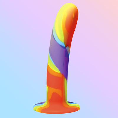 Curve Toys Simply Sweet Rainbow Silicone Dildo