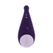 Purple silicone remote-controlled panty vibe with rounded tip and magnetic base for secure fit.