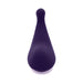 Purple silicone remote-controlled panty vibe with rounded wedge shape and tapered tip.