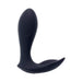 Black flexible silicone prostate massager with curved design for targeted stimulation.