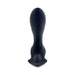 Black silicone remote-control vibrator with a bulbous, flexible shaft and winged base for targeted stimulation.