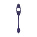 Purple flexible dual-ended vibrator with a ring handle and tapered insertable tip by Zero Tolerance.