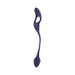 Purple flexible dual-ended toy with vibrating plug and ring, sleek silicone design, USB rechargeable and waterproof.