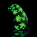 Glow in the dark black blindfold with green leaf pattern and adjustable strap from Stoner Vibe Chronic Collection
