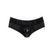 Black nylon brief style underwear harness with wide waistband and TOMBOI branding in 2XL size.