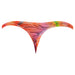 Multicolor semi-sheer mesh thong with wavy burnout lace pattern and low-cut waist by Male Power.