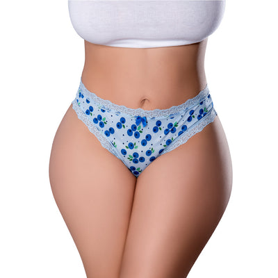 Magic Silk Sweet Treats Crotchless Thong with Lube Blueberry
