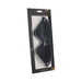 Ouch! Venice Collection black bonded leather blindfold with iridescent studs in clear packaging on black card background