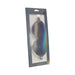 Ouch! Paris Collection iridescent bonded leather blindfold in gray packaging with Eiffel Tower design.