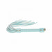 Light blue bonded leather flogger with sturdy handle and iridescent hardware from the Ouch! Paris Collection
