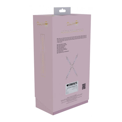 Ouch! Paris Collection Hogtie Connectors packaging in soft pink with gold text and product image on the back panel.