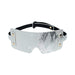 Silver snakeskin textured blindfold with black adjustable strap and gold-tone hardware accents.