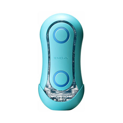 Tenga Flip Orb Ocean Blue male pleasure device with ergonomic design and visible internal texture details.