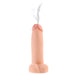 8 inch realistic dual density dildo with squirting feature and lifelike texture on white background.