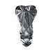 Black and white swirl silicone Banana Pants Luvgrind hybrid pleasure toy with ribbed texture and heart-shaped cushion top view.