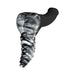 Banana Pants Luvgrind Swirl hybrid pleasure toy with black base and marbled gray ribbed shaft design.