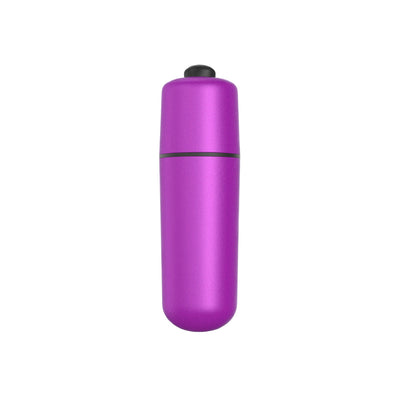 Compact purple bullet vibrator with a smooth finish and single black button on top.
