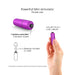 Compact purple Love To Love Waouhhh mini vibrator with one-button control and seven vibration modes shown in hand for size reference.