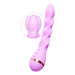Pink silicone VUSH Siren Twist Vibrator with spiral design and control buttons, shown with rotating tip feature illustration.