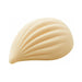 Cream-colored silicone massager with a ribbed, shell-inspired design and a tapered tip for precise stimulation.