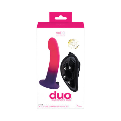 Vedo Duo Silicone Dildo (Non Vibrating) With Harness