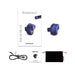 Love To Love Kisscool tiny purple finger stimulator with USB charging cable, user manual, and black storage pouch.