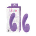 Purple Blaze Suction Thumper Vibe with ergonomic design and control buttons shown next to its matching retail packaging.