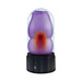 Purple rose-shaped heated masturbator with black base and clear protective cover, designed for realistic sensation and warmth.