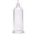 Clear cylindrical clitoral pump chamber with attached long tube for suction and quick-release valve.