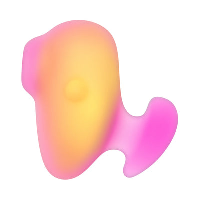 Compact ROMP Kiss clitoral suction toy in vibrant pink and coral gradient with ergonomic silicone design.