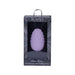 Je Joue Mimi Deux double-sided lilac pebble vibrator with textured dots in black and gray floral-themed packaging.
