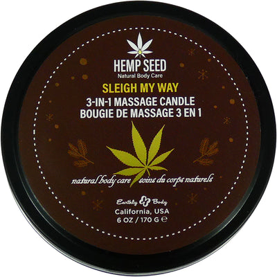 Hemp Seed 3-In-1 Massage Candle Sleigh My Way 6 oz.